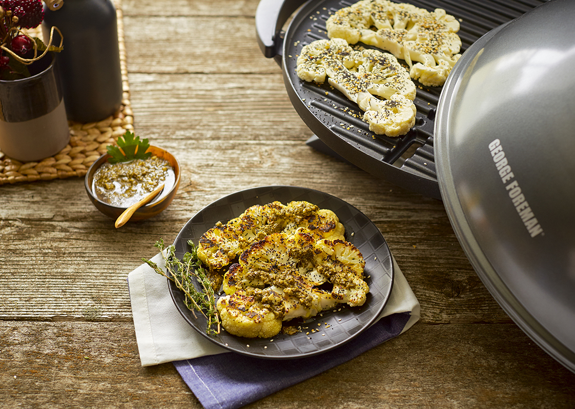 Everything BagelSpiced Cauliflower Steaks Foreman